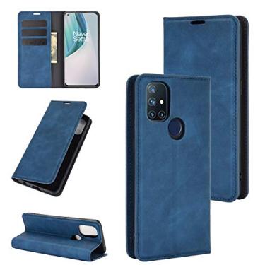 Imagem de YUNCHAO Caixa de telefone Para ONEPLUS Nord N10 5G Negócio Retro-Skin Business Caso de couro de sucção magnética com suporte e carteira capa para celular