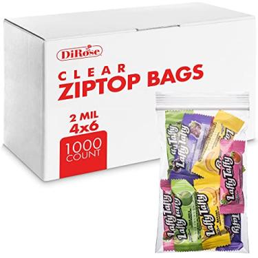 Imagem de Bolsas de plástico transparente com zíper – da DiRose | recarregáveis, fortes, grossas, resistentes, seguras para alimentos | para organização, viagem, envio, embalagem e armazenamento | Volume | tamanhos pequenos, médios e grandes., Case of 1000, 4X6