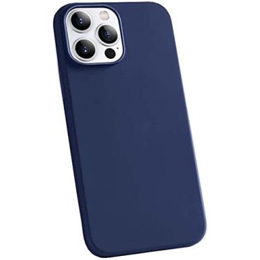 Imagem de HAODEE Capa de telefone traseira de silicone líquido, para Apple iPhone 13 Pro Max (2021) Capa protetora fina com tudo incluído de 6,7 polegadas [proteção de tela e câmera] (Cor: azul)