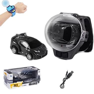 Imagem de Cnll Novo Mini Relógio de Carro de Controle Remoto Brinquedos - 2,4 GHz Bonito Relógio de Carro de Corrida de Pulso, Carregamento USB Carrinho RC Carro Pequeno, Brinquedos de Jogo Interativo, Presente para Meninos e Meninas, Aniversário (Cinza)