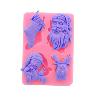Imagem de Molde De Silicone Natal Papai Noel, Boneco De Neve