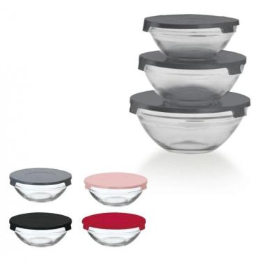 Imagem de Conj De Potes Hermético 3 Peças De Vidro Preto - Wellmix