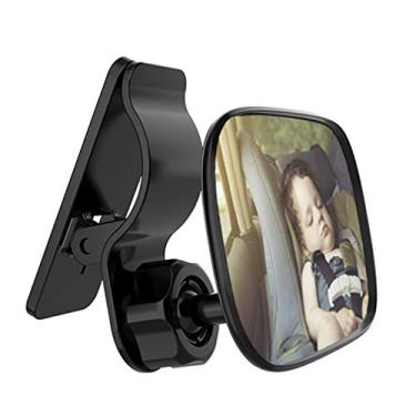 Imagem de Espelho para bebê retrovisor interior automotivo – Carro pequeno com clipe ajustável de encaixe traseiro com clipe de espelho convexo para carro ou caminhão