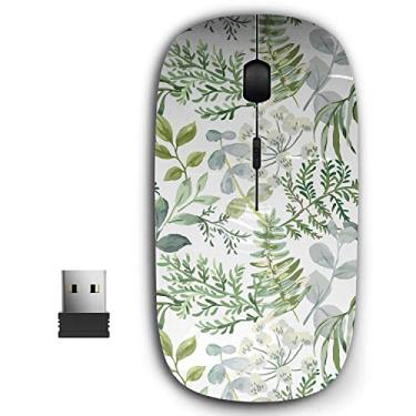 Imagem de Mouse sem fio USB ergonômico portátil 2,4 G para PC, laptop, computador, notebook com nano receptor (verde floresta)