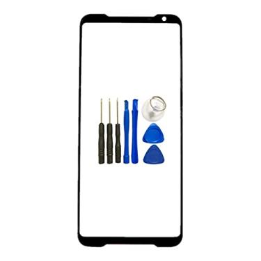 Imagem de VIESUP Para Asus ROG Phone 3 Painel frontal de lente de vidro com tela sensível ao toque - Visor LCD externo capa de vidro peças de reposição + OCA + ferramenta de 8 peças para Asus ROG Phone 3