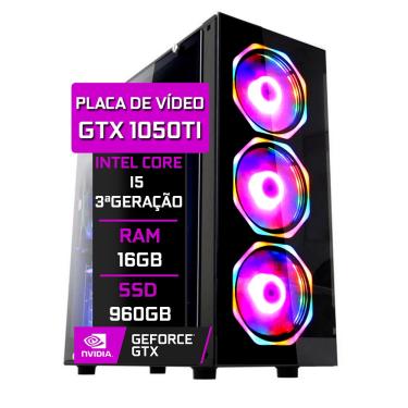 Imagem de Pc Gamer Fácil Intel Core i5 (3ª Geração) 16GB Geforce gtx 1050TI 4GB ssd 960GB - Fonte 500W