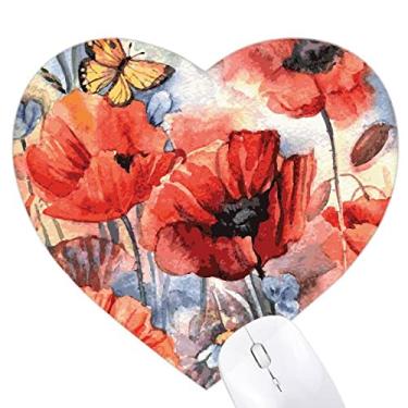 Imagem de Tapete de borracha colorido com flores para mousepad de coração