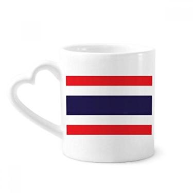 Imagem de Caneca com bandeira nacional da Tailândia, país da Ásia, café de cerâmica, copo de coração de vidro