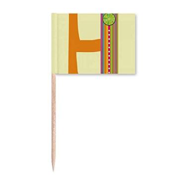 Imagem de H Alfabeto Laranja Frutas Bonito Padrão Palito Bandeiras Marcador Decoração de Festa