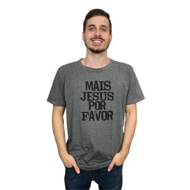 Imagem de Camiseta Masculina Manga Curta Chumbo - Mais Jesus Por Favor - Luck Si