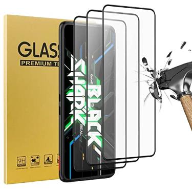Imagem de Fanbiya Protetor de tela para Black Shark 3, HD transparente resistente a arranhões, sem bolhas, anti-impressões digitais vidro temperado de dureza 9H (5 Pack)