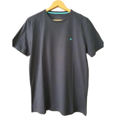 Imagem de Camiseta Masculina Básica Slim Fit Azul Marinho - G - Seeder