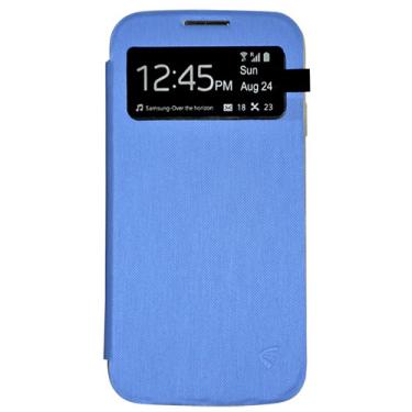 Imagem de Capa para Celular para Galaxy S4 em Acrílico Flip Cover com S View Azul - Driftin