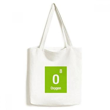Imagem de Bolsa de lona com elemento químico de oxigênio, bolsa de compras casual