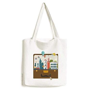 Imagem de Hong Kong Famous Place Art Deco Gift Fashion Tote Canvas Bag Shopping Satchel Casual Bolsa