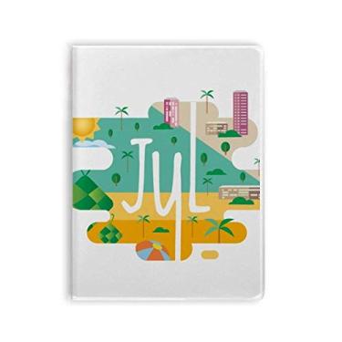 Imagem de Caderno de ilustração da temporada do mês de julho, capa de chiclete, diário de capa macia