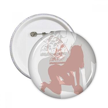 Imagem de Joelheira feminina de cabelo quente, alfinetes redondos, emblema, botão, decoração de roupas, 5 peças, presente