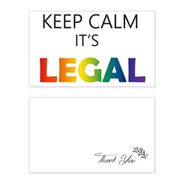 Imagem de LGBT Bandeira de arco-íris Keep Calm Cartão de agradecimento aniversário aniversário saudações casamento agradecimento