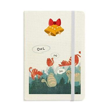 Imagem de Caderno com coruja falante de gato protege os amantes de animais de estimação diário mas sino jingling Bell