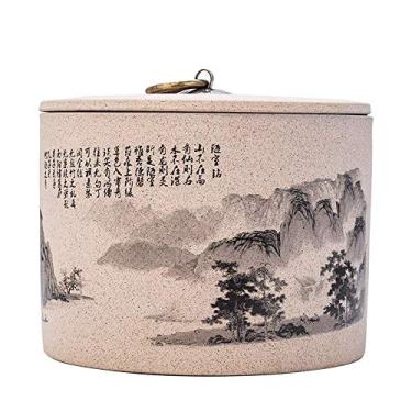 Imagem de Ceramics Tea Caddy — Caixa de armazenamento portátil para chá, pote de café e doces