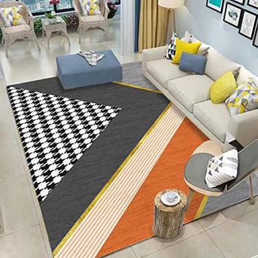 Imagem de jia cool Carpete, marroquino, boêmio, fácil limpeza, para quarto, cozinha, sala de estar, tapete de área que não cai, geometria de 80 x 160 cm