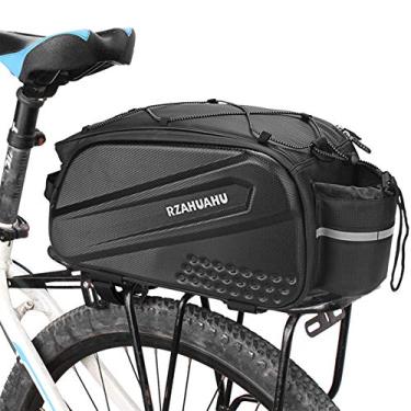 Imagem de C/H Bolsa para assento traseiro de bicicleta impermeável para ciclismo, bagageiro de bicicleta, bolsa para bagageiro de bicicleta MTB bolsa de ombro 10L