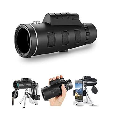 Imagem de Telescópio monocular 12X42HD com suporte para smartphone e tripé adequado para a maioria dos telefones celulares À prova d'água e anti-nevoeiro, adequado para observação de pássaros, acampamento, caminhadas [alta potência]