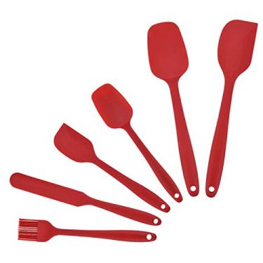 Imagem de Moochy 6 PCS Utensílios de Cozimento Espátula Spoonula Conjunto de Utensílios de Cozinha de Silicone Conjunto de Utensílios de Cozinha de Silicone Conjunto de Panelas Resistentes ao Calor Conjunto de