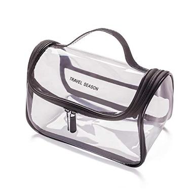 Imagem de NC Bolsa transparente para cosméticos de grande capacidade, simples, à prova d'água, bolsa de higiene pessoal para viagem, bolsa de armazenamento portátil