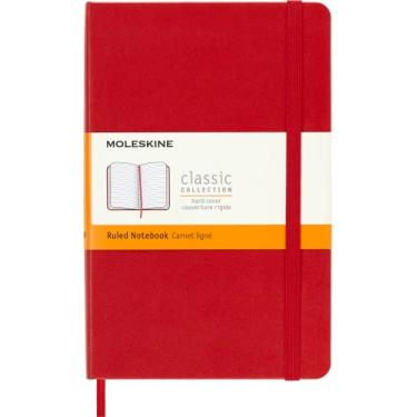 Imagem de Moleskine Caderno, médio, pautado, vermelho escarlate, capa dura (11 x 17)