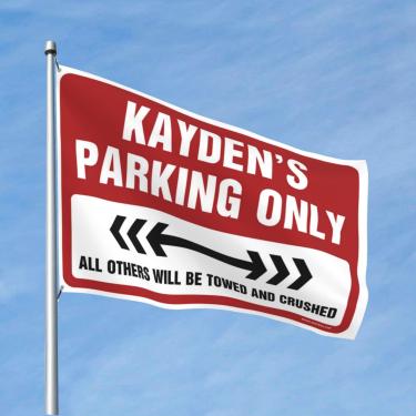 Imagem de CakJuice Coisas para quarto de meninos Kayden apenas estacionamento bandeira decoração de porta de quarto decoração (tamanho: 120X180CM)