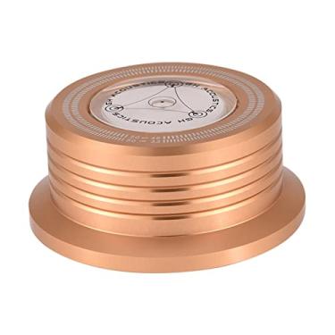 Imagem de Sluffs Record Weight Stabilizer, 50Hz Turntable Disc Record Stabilizer Clamp With Bubble For Phonographecord Player, Helps Eliminate Vibration, Feedback Rumble And Sounds Better.(dourado)