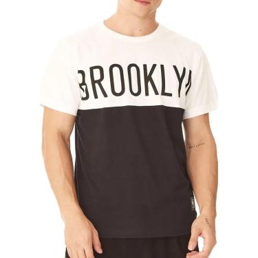 Imagem de Camiseta Nets NBA Brooklyn Duo Color Off White Preta e Branca-Masculino
