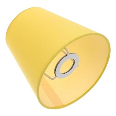 Imagem de LALAFINA Abajur de tecido candelabro abajur pequeno abajur barril capa de lâmpada pequena sombra clipe lâmpada para lustre de mesa luz de parede, amarelo
