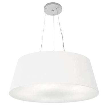 Imagem de Lustre Pendente Cone Cúpula Tecido 21/60x50 cm, Vivare Iluminação, Pendente4002 BR, Branco, Grande
