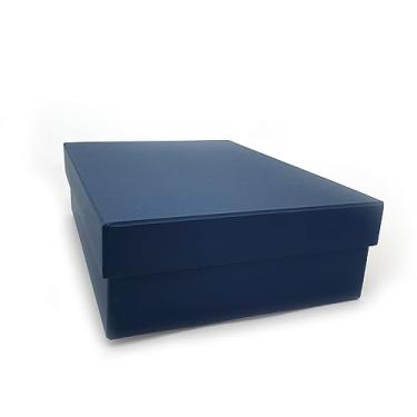 Imagem de Caixa de Presente 25x20x10 Cartonada Papelão Rígido Azul Porto Seguro Convite Padrinhos