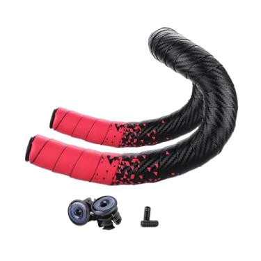 Imagem de Tachiuwa Fita para guidão de bicicleta de estrada, fita confortável para guidão de bicicleta, eva, respirável, fita profissional para bicicletas de montanha, Vermelho