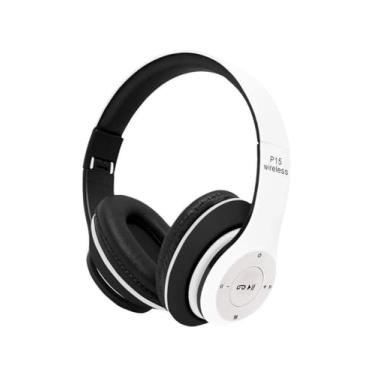 Imagem de Fone De Ouvido Bluetooth 5.0 Bateria Longa Duração Sem Fio Headphone Extra Bass Dobravel Para Treino, Academia, Trabalho (Branco)