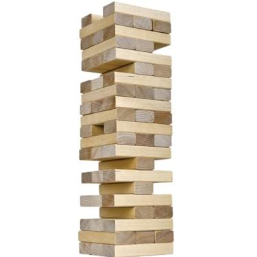 Imagem de Caiu Perdeu Jogo Pais e Filhos Em Madeira de Reflorestamento 54 Peças Torre Maluca Equilibrio Diversão Idade Mínima Recomendada 6 anos EDKAZA