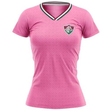 Imagem de Camiseta Braziline Fluminense Bloom - Feminina - Rosa