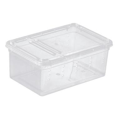Imagem de Generic Caixa de alimentação para répteis, recipiente de transporte de tartaruga com aberturas pequenas, terrário transparente para répteis, hamster, branco