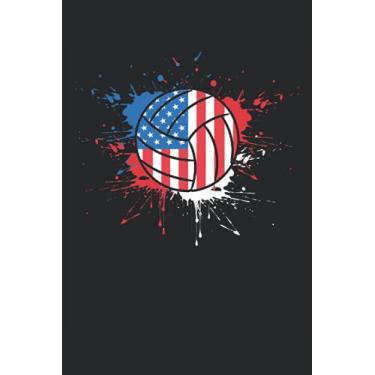 Imagem de American Flag - Spike Serve Volleyball USA Flag: A Journal Size (6 x 9 inches) Notebook | Diary | Planner with 120 Dot Grid Pages