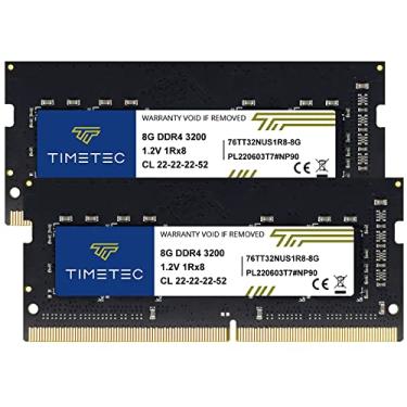 Imagem de Timetec Kit de 16 GB (2 x 8 GB) DDR4 3200 MHz (ou 2933 MHz ou 2666 MHz) PC4-25600 não-ECC sem buffer 1,2 V CL22 1Rx8 Single Rank 260 pinos SODIMM Laptop Notebook PC Memória RAM Atualização