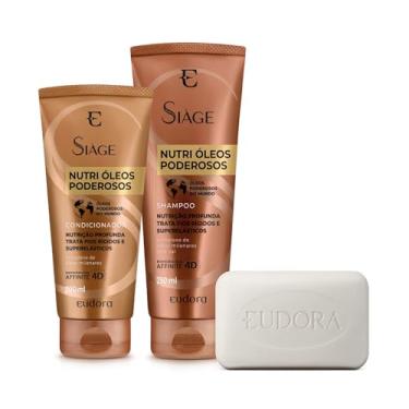 Imagem de Eudora Kit: Shampoo Nutri Óleos Poderosos 250ml + Condicionador Nutri Óleos Poderosos 200ml + Sabonete em Barra Antiacne Neo Dermo 80g