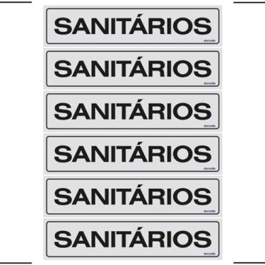 Imagem de Combo 6 Placas De Sinalização Sanitários 30x7 Ekomunike - B-502 F9e