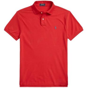 Imagem de Polo Ralph Lauren Camisa polo masculina de ajuste clássico, (Coleção 2024) Eveningpost vermelho, M