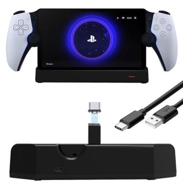 Imagem de Base de carregamento PS Portal para Play-Station Portal, estação de carregamento para console portátil PS Portal 5, suporte de carregamento, com adaptador magnético tipo C