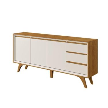 Imagem de Buffet para Sala de Jantar 3 Portas Moderno - Vertex-Naturale/Off White - Mavau Móveis