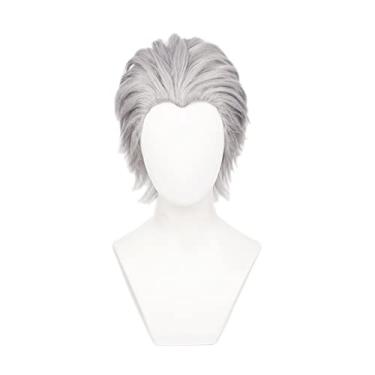 Imagem de Anime Wig Anime Wig Devil May Cry 5 Cosplay Vergil Wig,Short Silver Wig,Costume Halloween Wig,For Halloween,Costume Party,Anime Show,Cosplay Event,Concerts(Size:Style B) (Size : Stijl B)