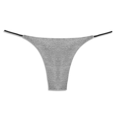 Imagem de tighsjun Calcinha feminina tanga sexy tanga de biquíni de cintura baixa tanga feminina, Cinza, GG-XXG